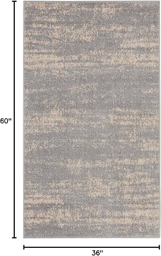 Vista 60 de Nourison Home Essentials - Alfombra moderna de 5 x 7 pies, gris/beige