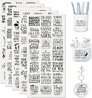 Adesivos UV DTF 105 peças, engraçado, sarcástico, vibrante, de alta viscosidade, copo de transferência para mini chaveiro, capa de telefone, notebook, marcador de livro, porta-cartões, acrílico