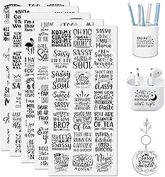 Adesivos UV DTF 105 peças, engraçado, sarcástico, vibrante, de alta viscosidade, copo de transferência para mini chaveiro, capa de telefone, notebook, marcador de livro, porta-cartões, acrílico