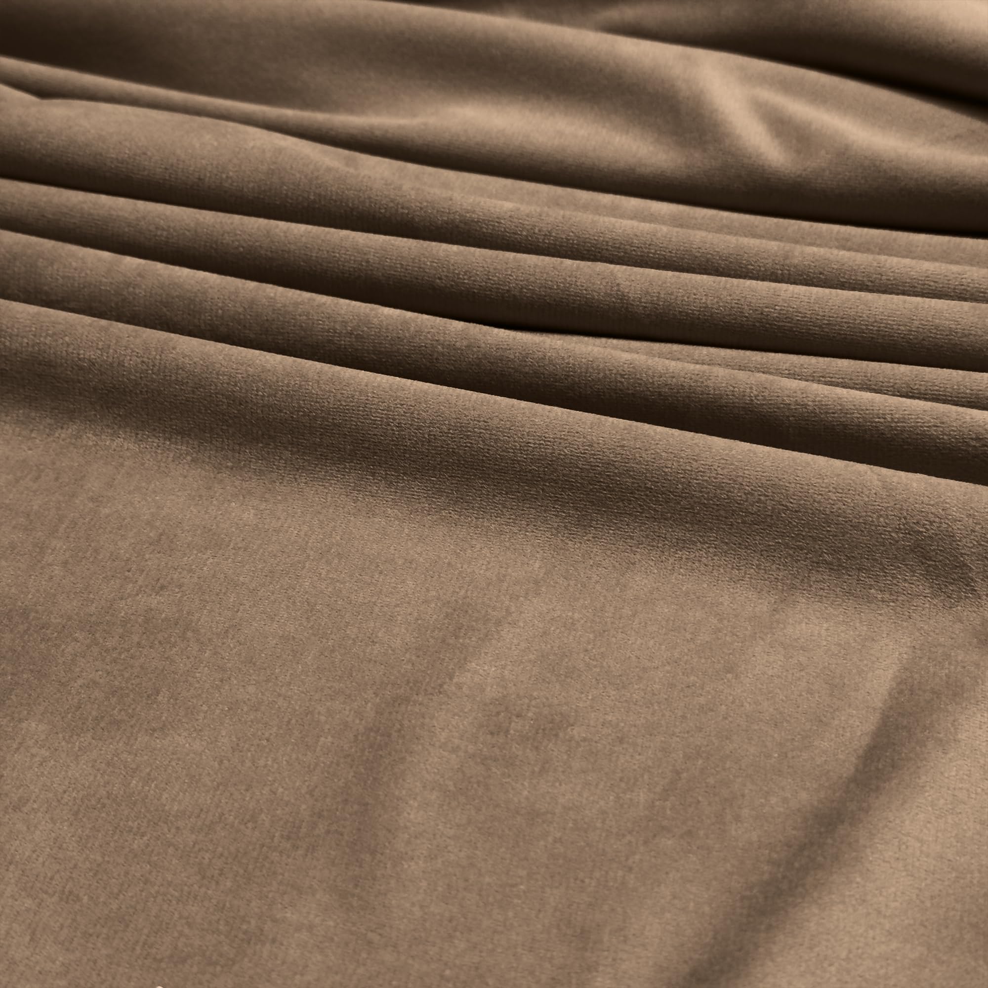 Luxury Velvet Upholstery Fabric – Soft Sheen 100% Polyester, 225 GSM Knitted Backed – Biscuit – 1 Metre (100cm x 148cm)