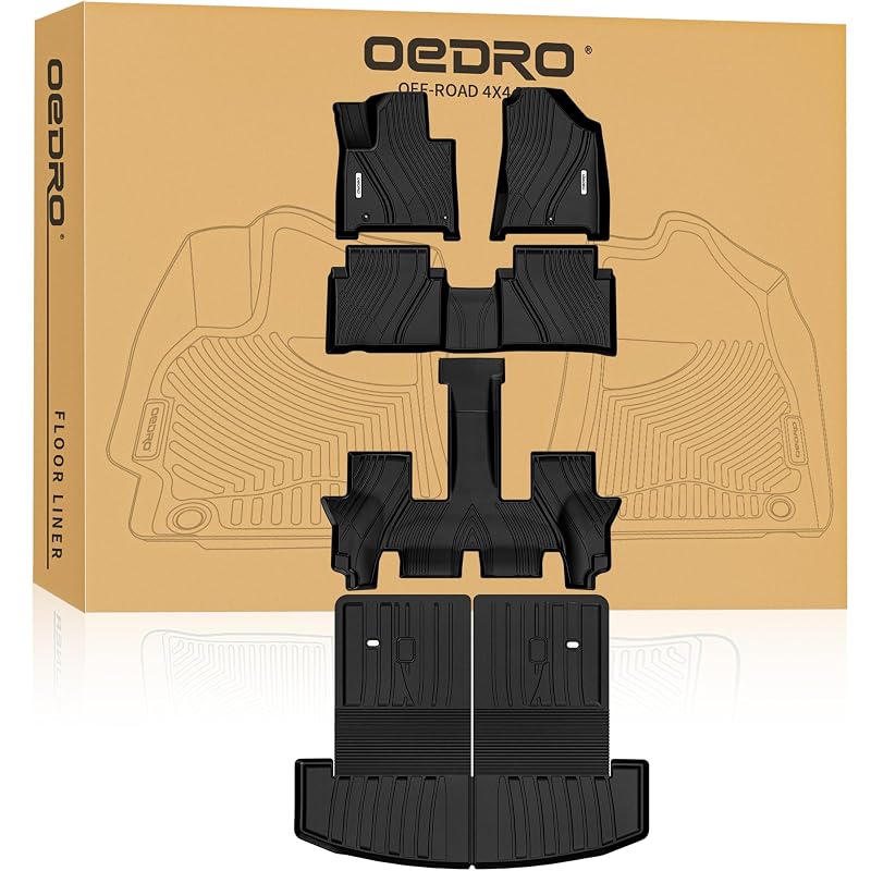 Kit de Tapetes Automotivos OEDRO para Hyundai Santa Fe Hybrid 2024–2026, 6/7 lugares, com Tapete de Porta-Malas e Encosto