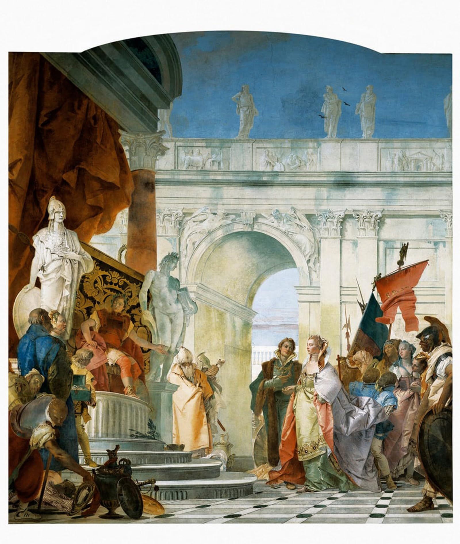 ARTXLXXBN Famous Painting Canvas Artwork Graffiti Print Magnanimity of Scipio Detail From Glories of Scipio Africanus by Battista Tiepolo Portrait Canvas Image for Home Decor 60x90cm