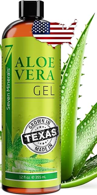 Seven Minerals Organic Aloe Vera Gel from freshly cut 100% Pure Aloe - B...