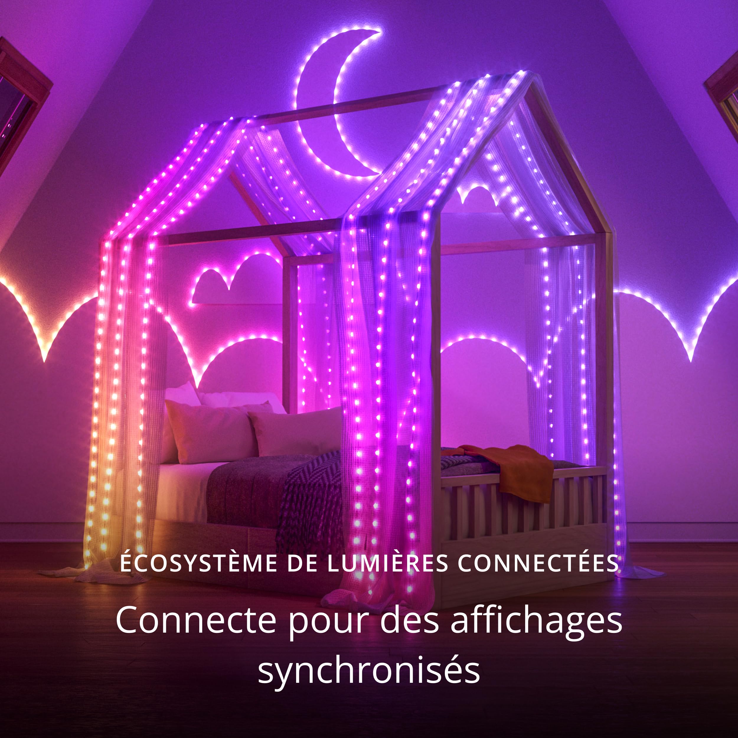 Twinkly Strings USB-C Heart 200 LED, Guirlande Lumineuse en Forme de Coeur, Fil Lumineux LED Multicolore RGB, Lumières Saint-Valentin, Compatible avec Alexa, Google Home, USB C, Fil Vert, 12m