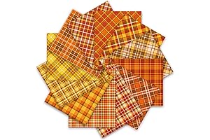 12Pcs Fall Cotton Fabric Fat Quarters - Perfect for Quilting, Patchwork, and Home Decor