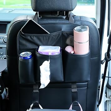 Amooca Car Backseat Organizer Storage Bags with Tissue Holder & Hooks