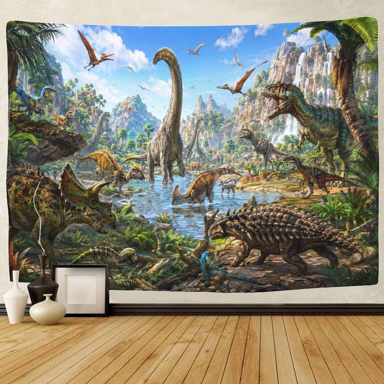 GPMNBCXZK Dinosaur World Wall Hanging Decor Wall Tapestry 3D Print Tapestries Poster Curtain Living Room Dorm 180cmx230cm