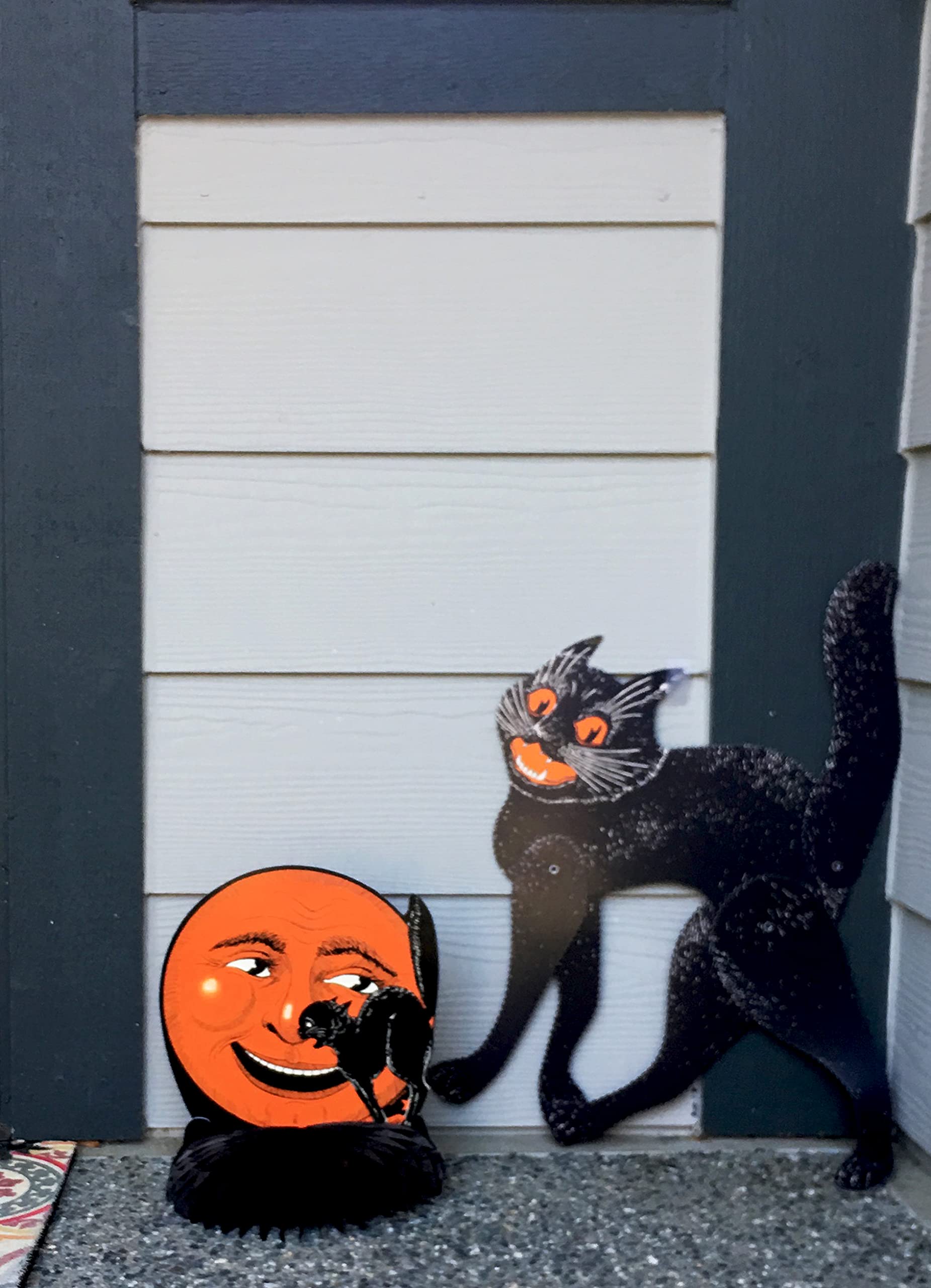 Dekoracje na Halloween 52 cm przegubowy kot i 24,8 cm zestaw centralny księżycowy