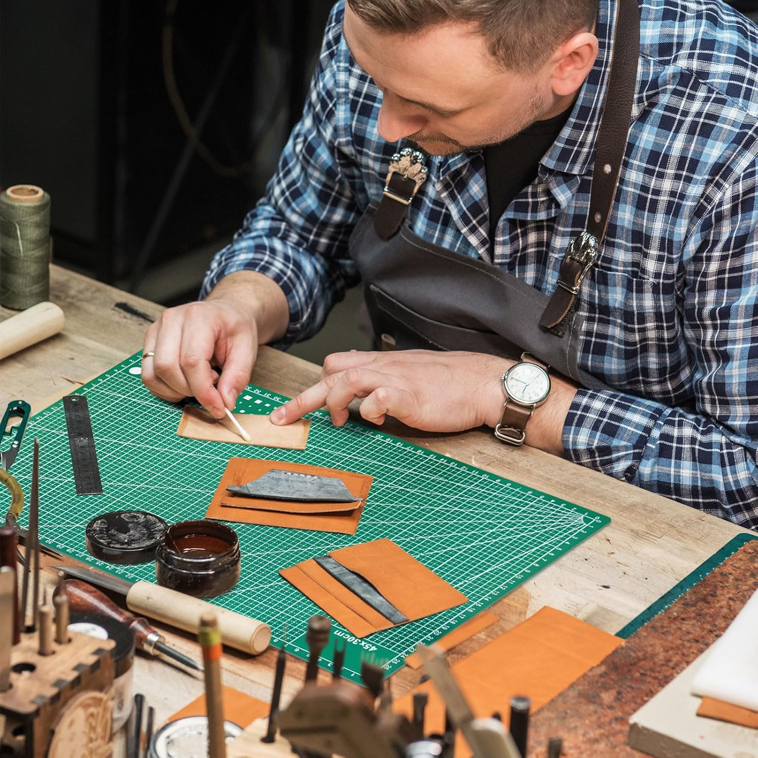 5 PCS Self Healing Cutting Mat 12" x 18": Sewing Rotary Cutting Mat for Crafts and Fabric Sewing Scrapbooking Quilting and Precision Cutting (5, Green)