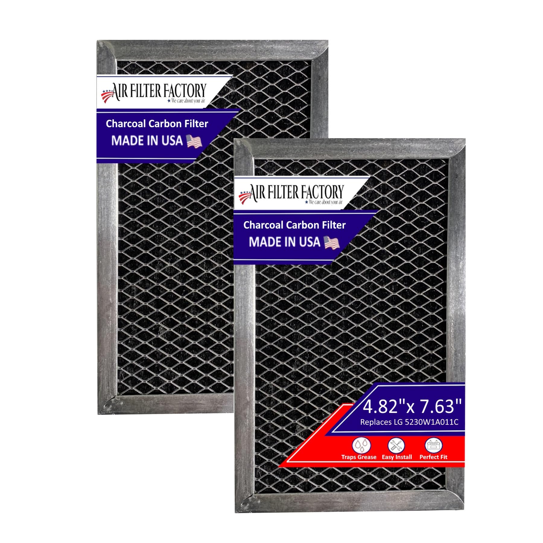 Air Filter Factory Compatible Replacement For LG 5230W1A011C Microwave Oven Charcoal Carbon Filter 2-Pack
