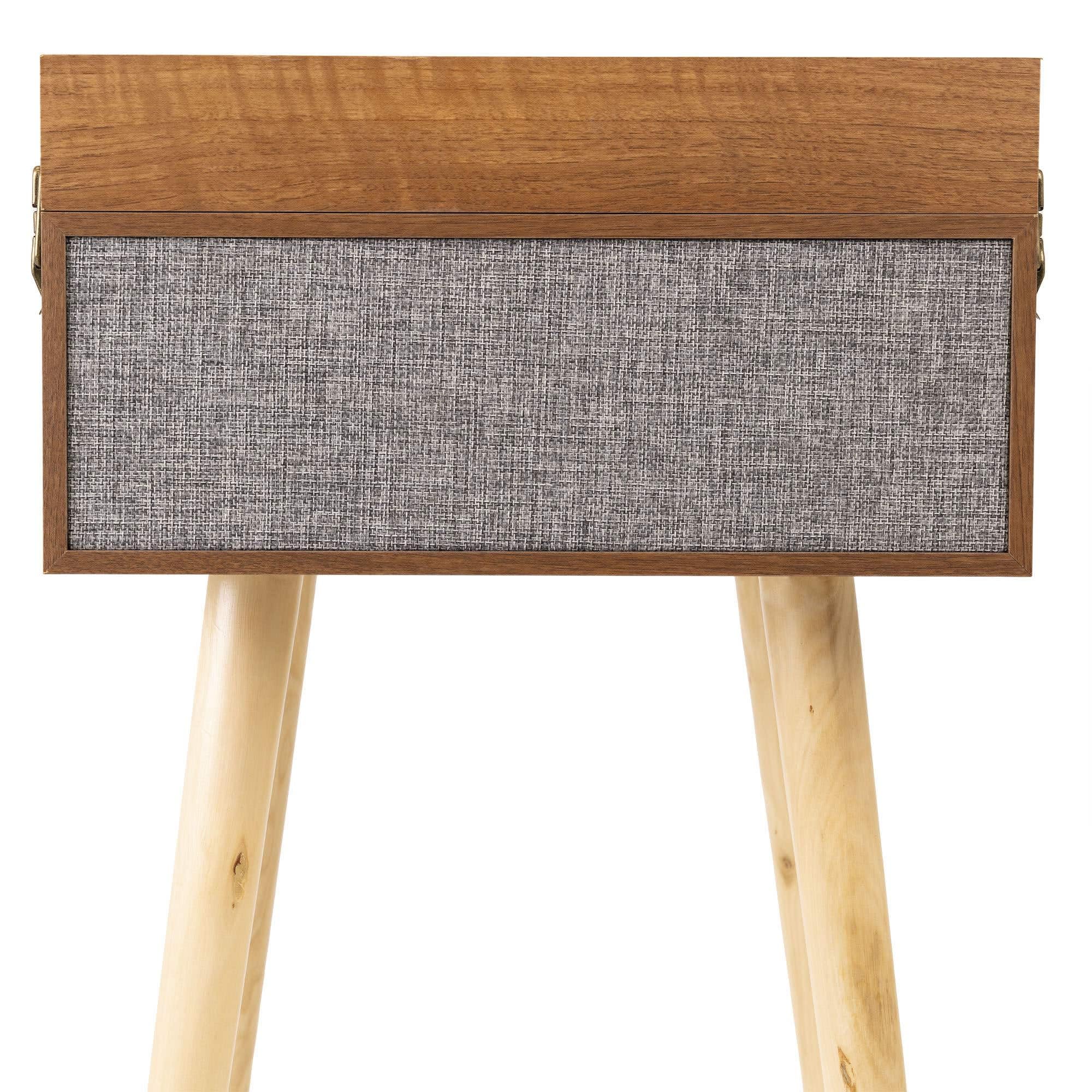 Audizio Fremont - Giradischi retrò con gambe, ingresso Bluetooth, registrazione vinile a MP3, supporto rimovibile, altoparlanti stereo integrati