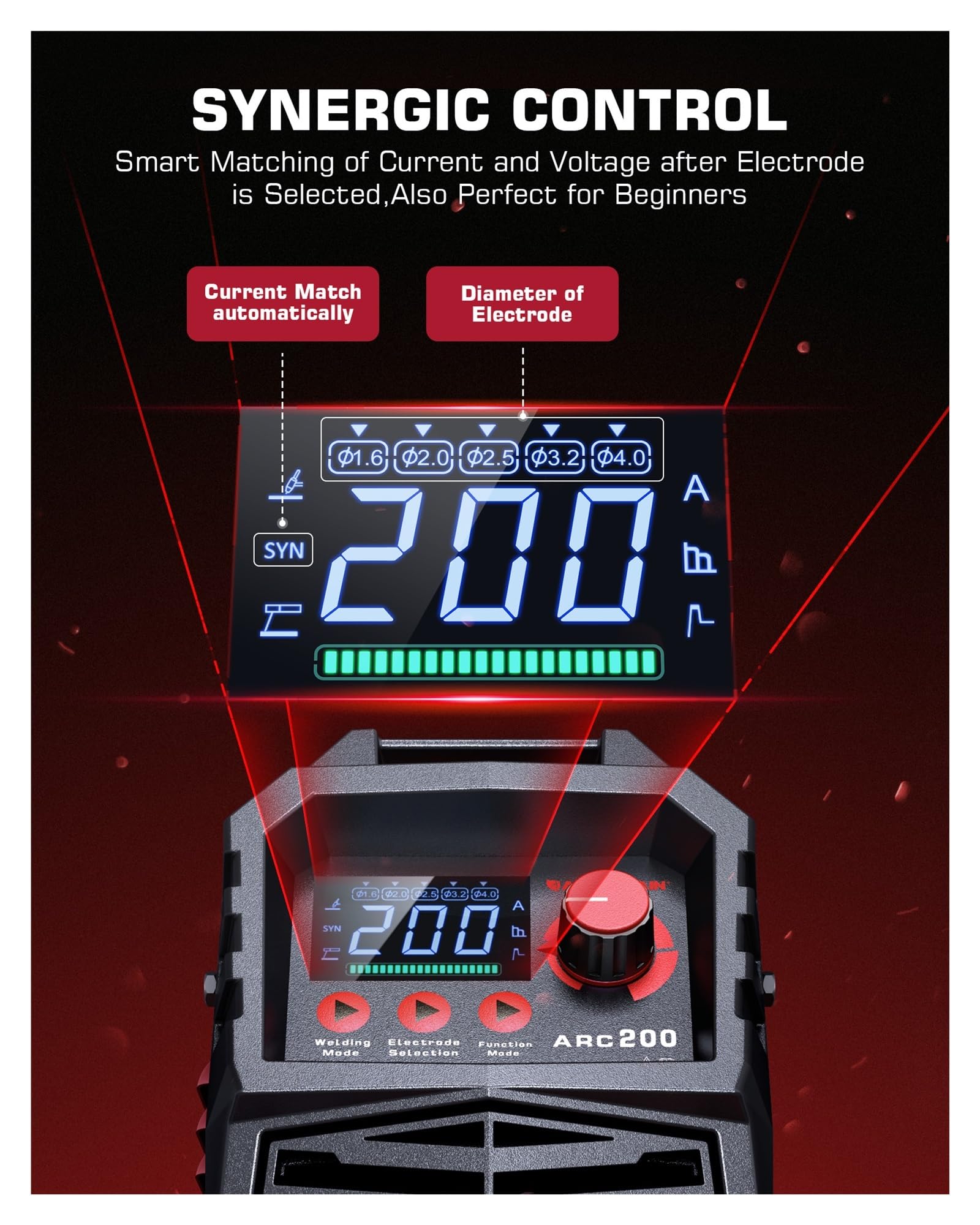 Saldatrice DC Inverter ARC IGBT 2 IN 1 MMA Ascensore TIG Saldatrice 160/200Amp For Principianti Domestici Leggera Efficiente Facile Da Usare(20-160A)