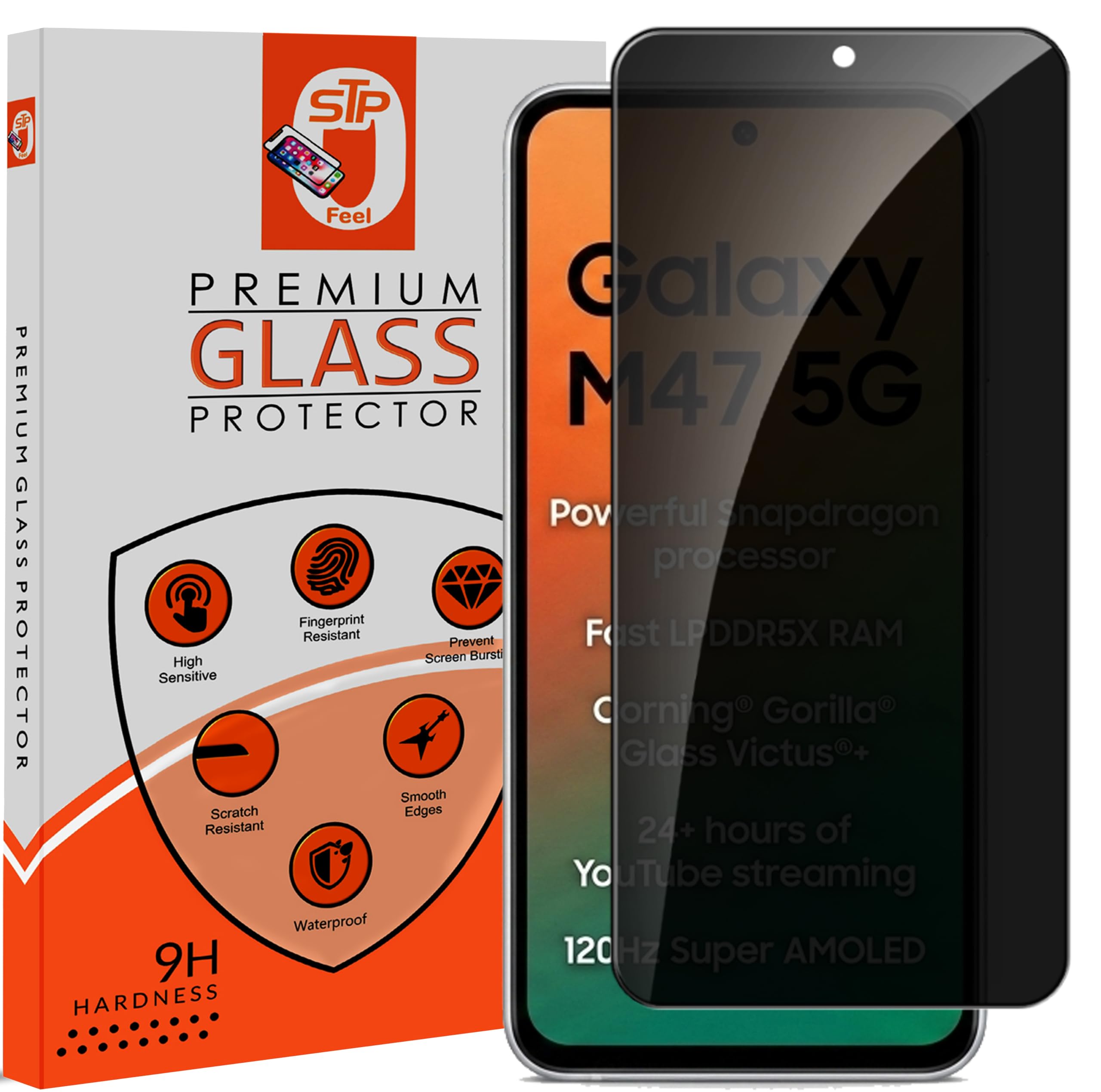 STP FEEL® Premium Grade Privacy Tempered Glass Screen Protector Guard Compatible For Oneplus Nord CE6 lite 5G (6.72 Inch, Pack of 1) Full Edge to Edge Coverage Anti-Spy/Anti-Peeping 9H Hardness — Amazon image 19