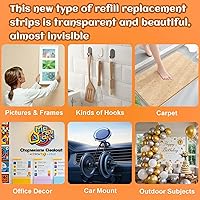 Vista 7 de 100pcs Clear Picture Hanging Strips,3m Invisible Refill Poster Sticker Heavy Duty Wall Hangers No Damage Removable Double Side Small Adhesive Tape