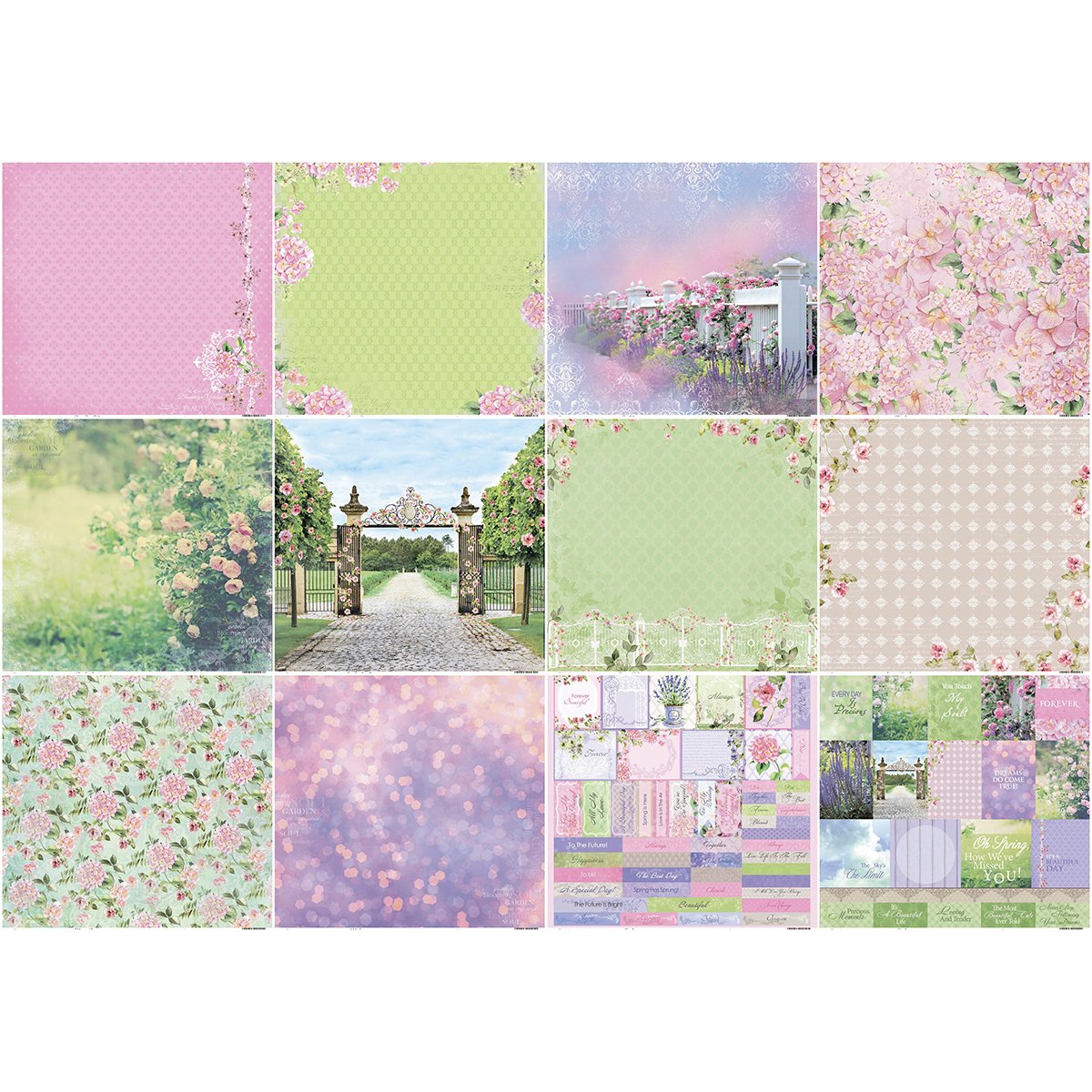 Scrapberry's In Bloom Paper Pack 12"x12" 12/pkg-