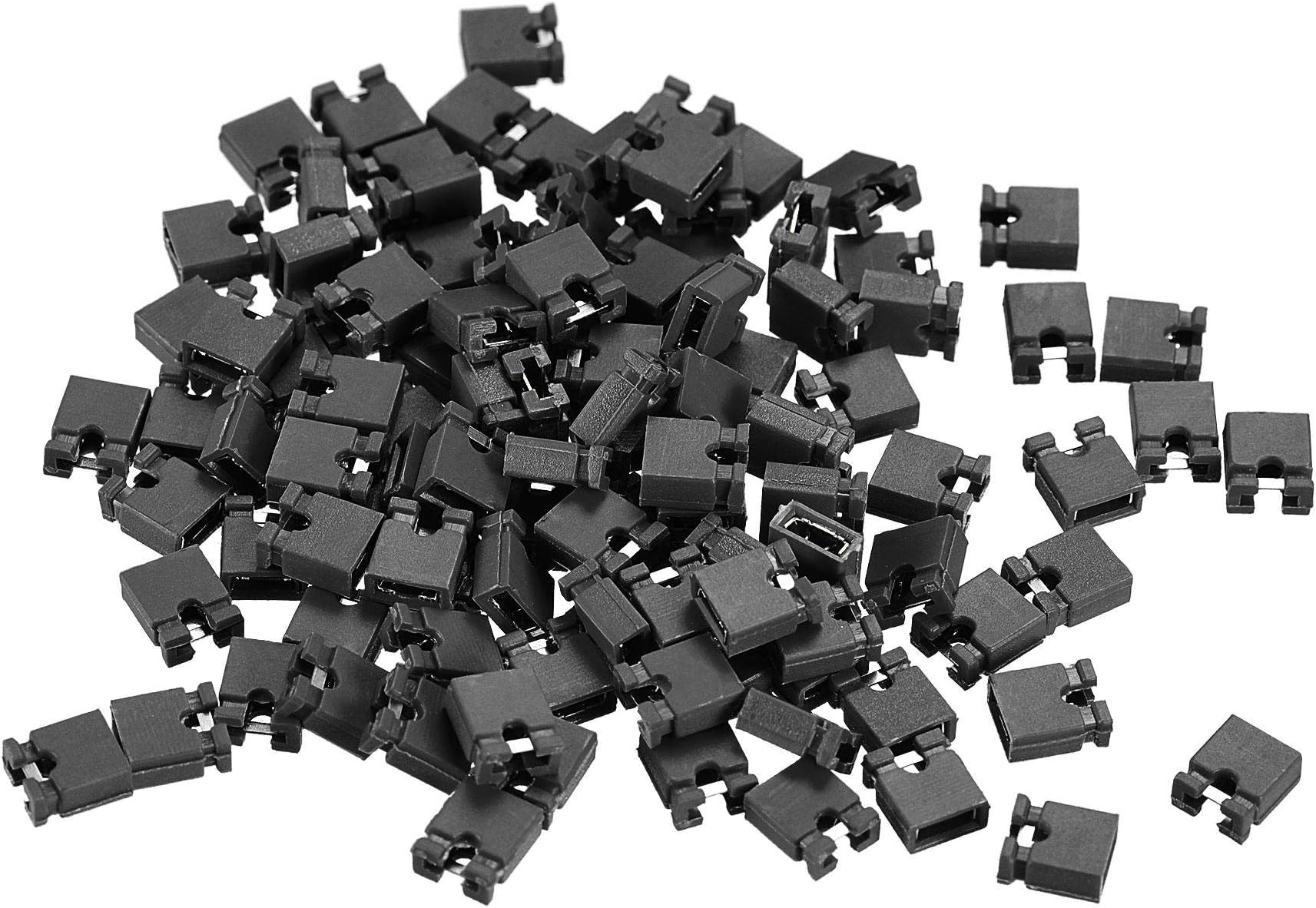 uxcell 100pcs 2mm Standard Pin Header Jumper Cap Short Circuit Connection Cap Mini Micro Jumper Bridge Plug Black