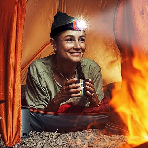 Miniatura 7 de BLACK+DECKER Linterna frontal recargable con sensor de onda, luz LED ultra brillante de 1,000 lúmenes, inclinación ajustable de 90, 7 modos de