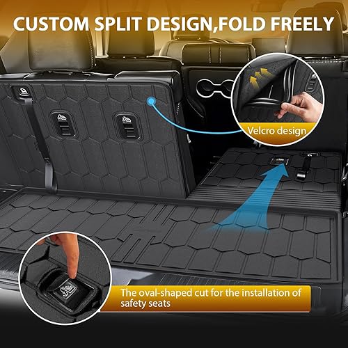 Vista 190 de Powerty Alfombras resistentes para BMW X3 2018 a 2024 y BMW X4 2019 a 2024, a medida para accesorios de X3 y X4, de elastómero termoplástico 3D
