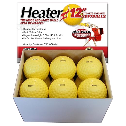 Heater Sports 12 Inch Pitching Machine Softballs by the Dozen