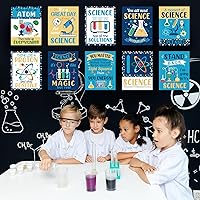 Vista 6 de Zonon Juego de 10 carteles de decoración de aula de ciencias y póster para profesores, científicos, tablón de anuncios, pósteres de laboratorio