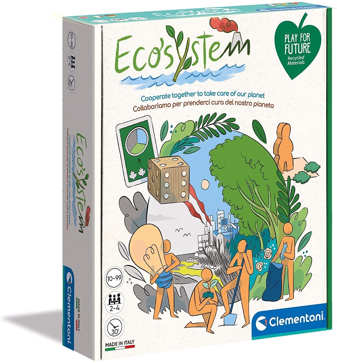 Clementoni - 16574 - Ecosystem Board Game for Families - Society Game - Gift for Children 10+ Years, Eco-Friendly Toy - Play For Future - Made in Italy Multicolor