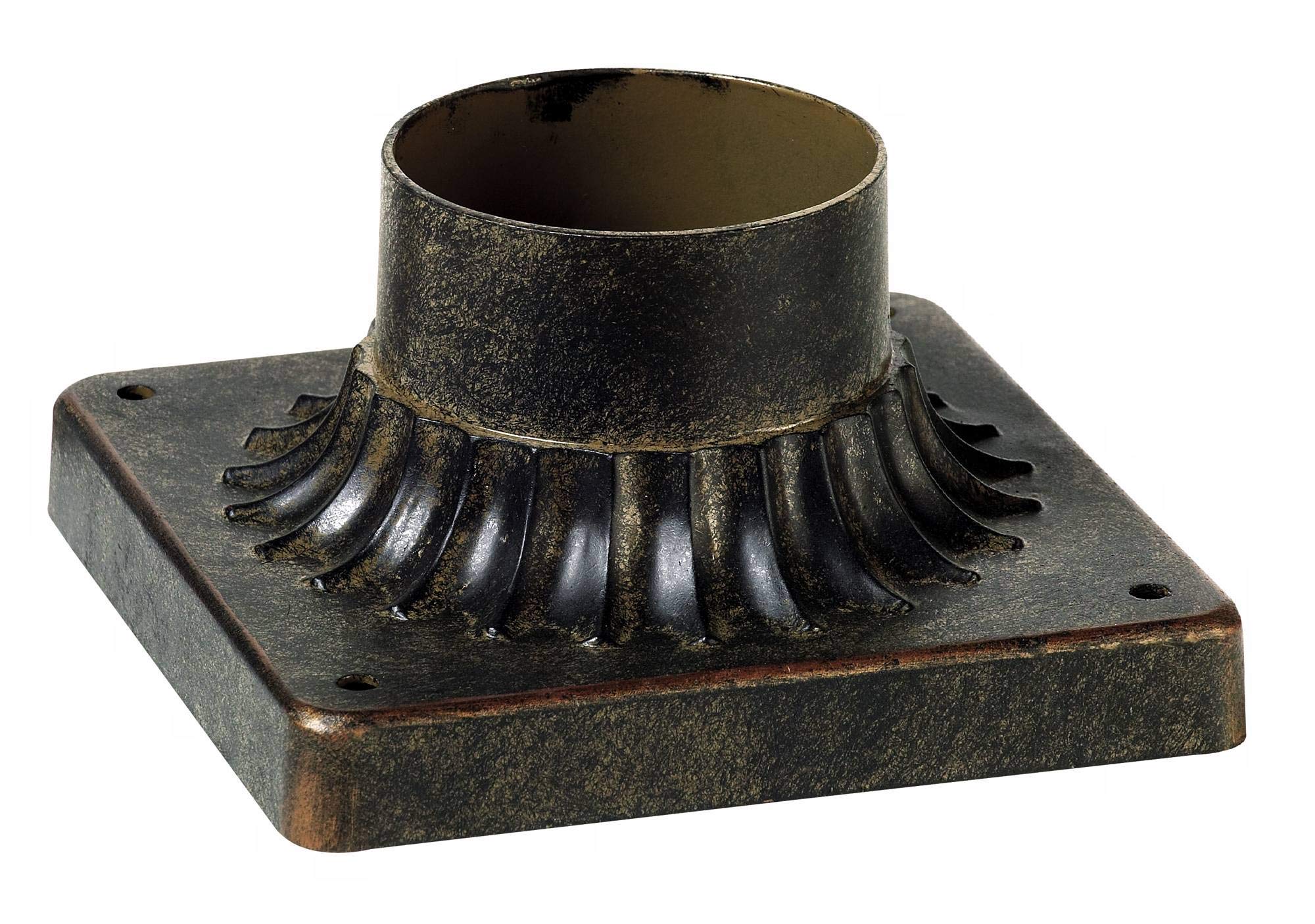 John Timberland Outdoor Pier Mount Post Adapter Veranda Bronze Aluminum Fluted Column Style Base 5 3/4