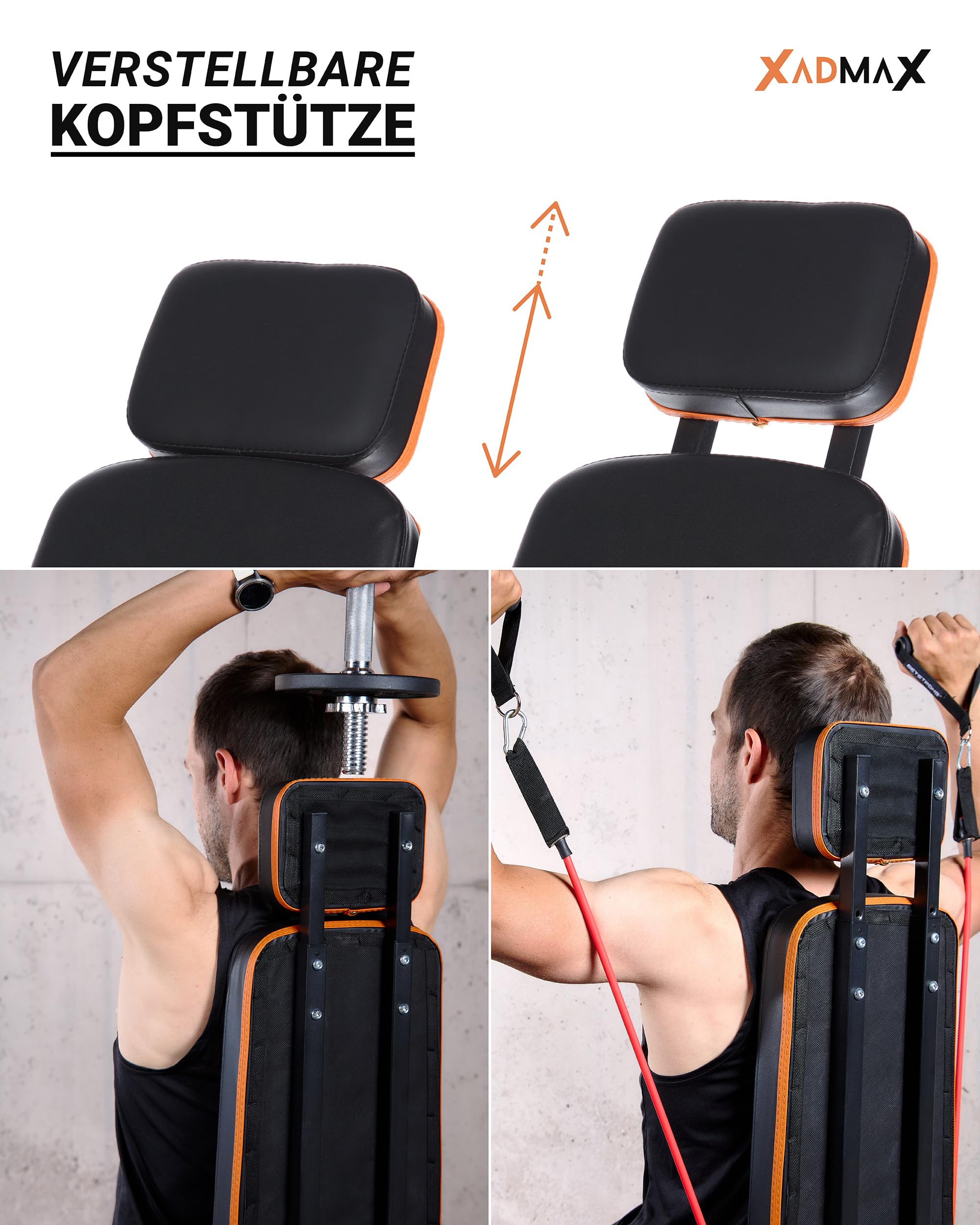 Hantelbank Klappbar Verstellbar, trägt bis zu 360 KG, sehr Robust und Widerstandsfähig, Schrägbank, Sportgeräte Zuhause, Home Gym, Trainingsbank, Hantelbank mit Gewichten trainieren,