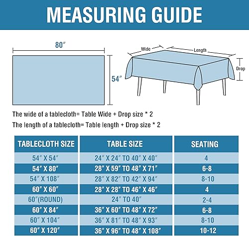 Miniatura 5 de H.VERSAILTEX Manteles de mesa con textura de lino de 54 x 80 pulgadas, mantel sólido premium a prueba de derrames, cubierta de mesa impermeable para