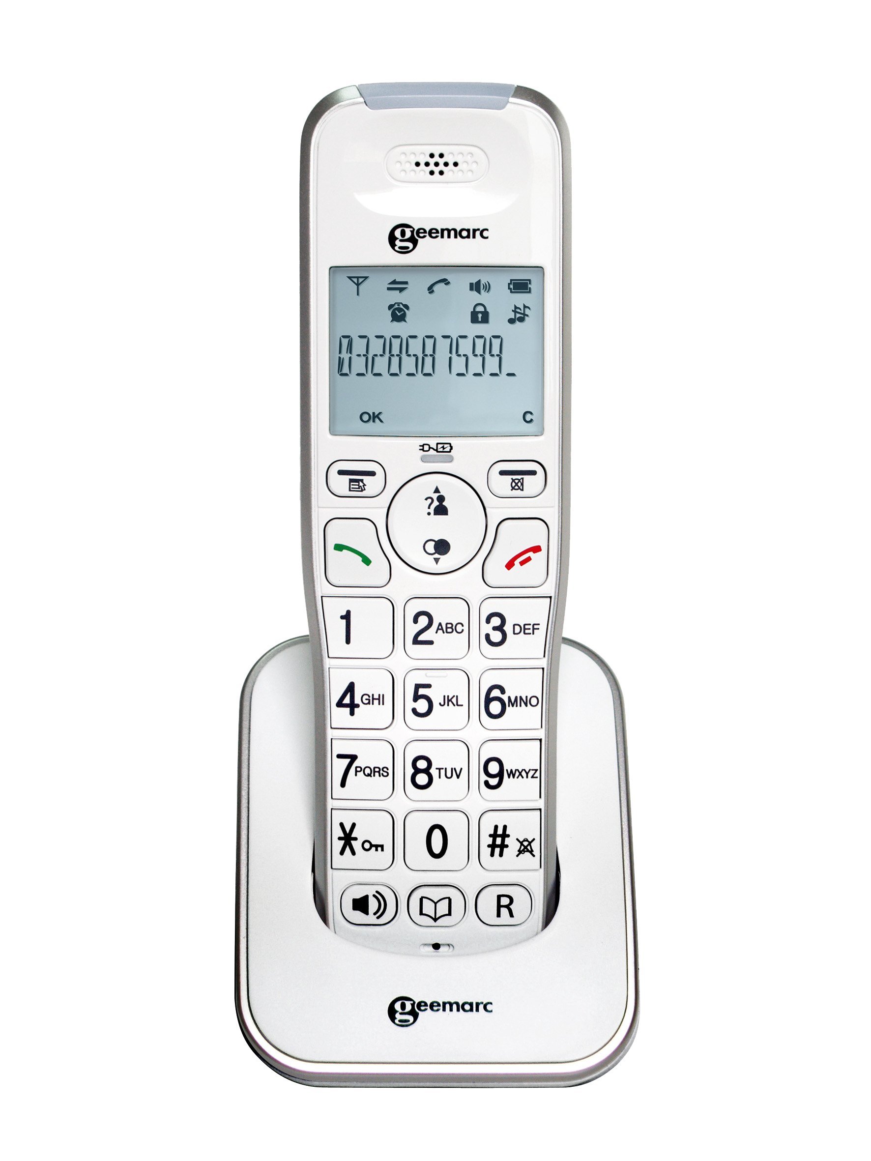 Geemarc Amplidect 295 Combi - Verstärktes schnurgebundenes Telefon und zusätzliches Mobilteil mit starkem Klingelton und großen Tasten für Senioren - Geringer bis mittlerer Hörverlust - Version DE