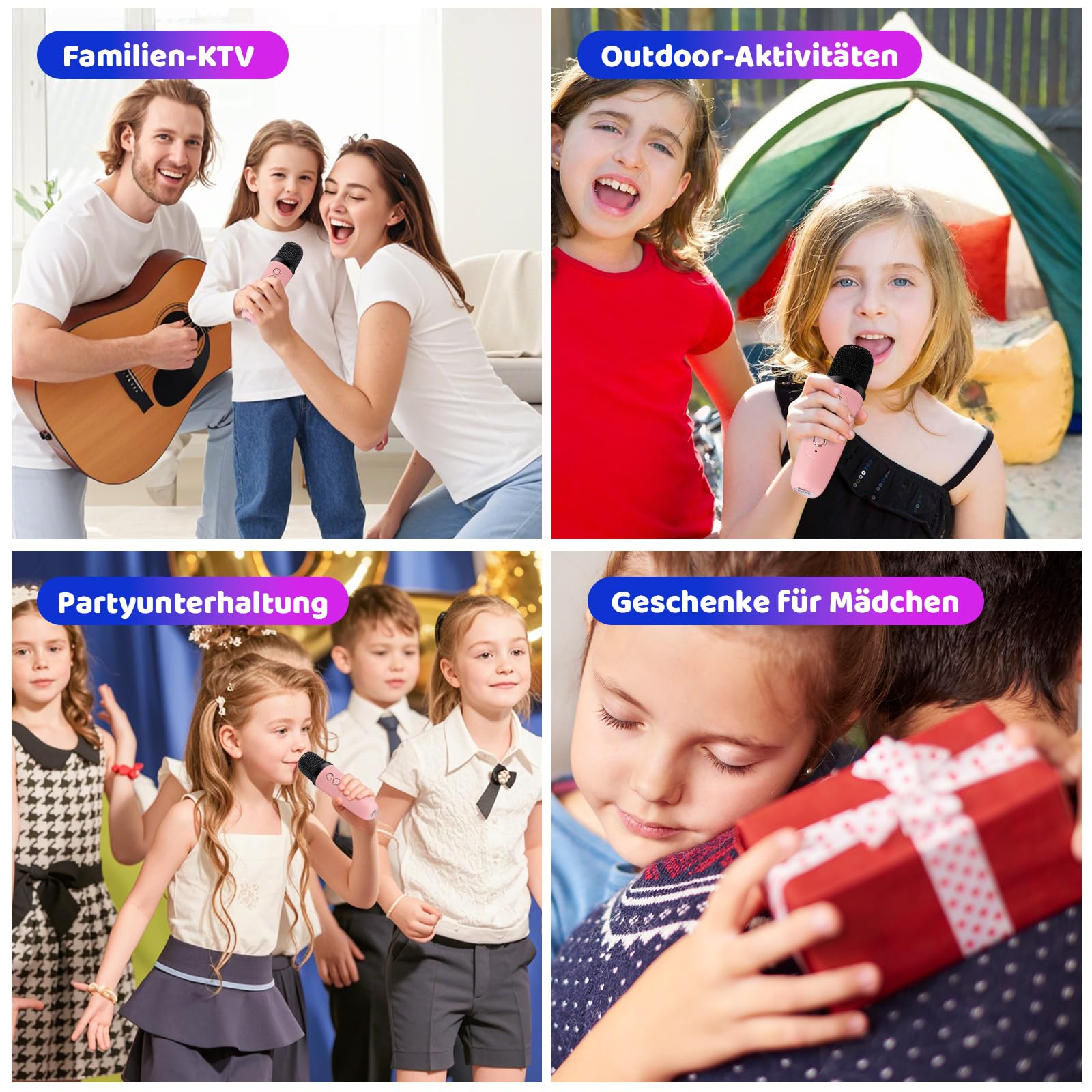 Osikay Geschenk Mädchen 4 5 6 7 8 Jahre: Karaoke Maschine Spielzeug ab 3-12 Jahre Mädchen Geschenke 6-7-8-9-10-11 Jahre Bluetooth Mikrofon Geburtstagsgeschenk für Kinder Spielzeug 4-6 Jahre