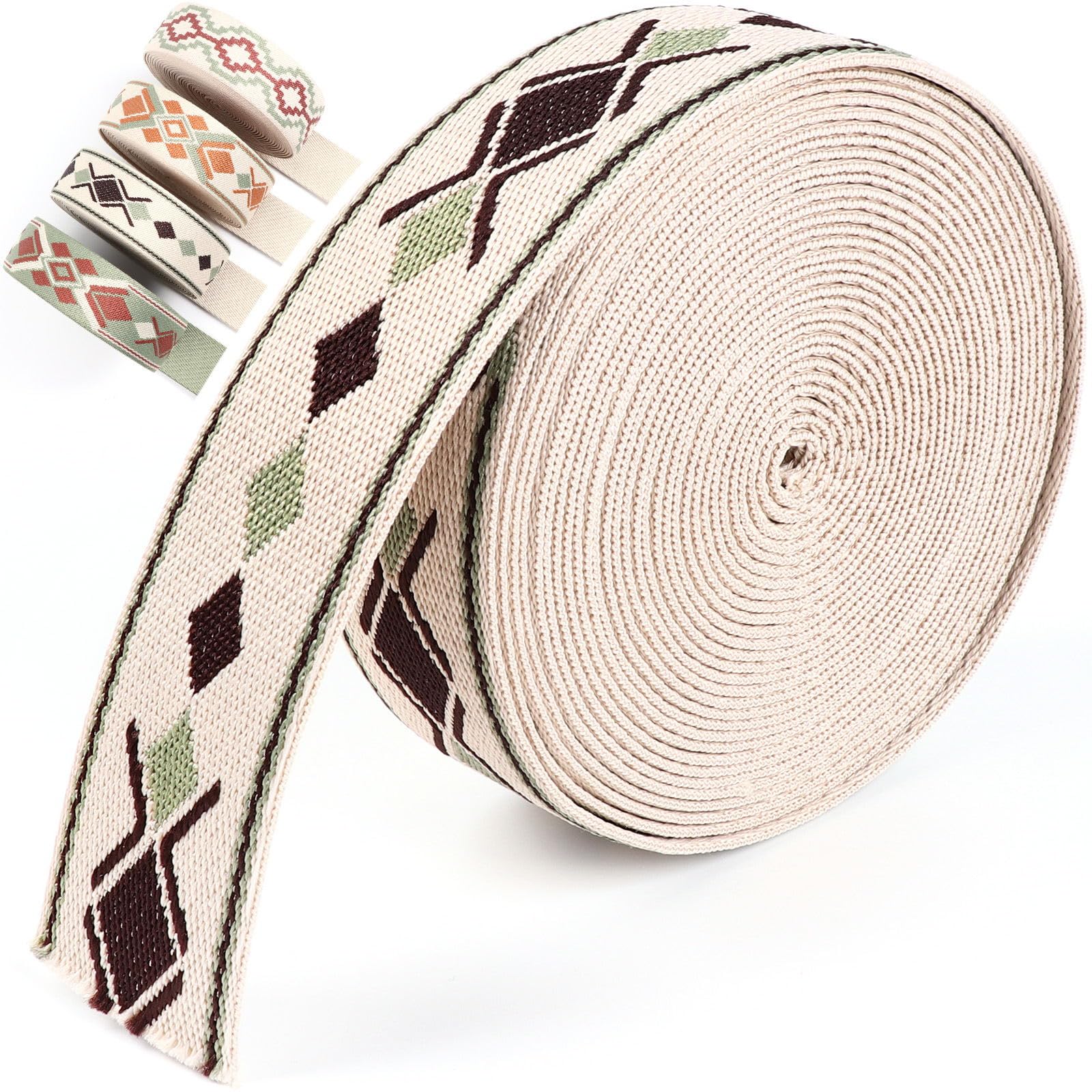 1.5" Jacquard Webbing - 20 Yards for Bags & Crafts -11