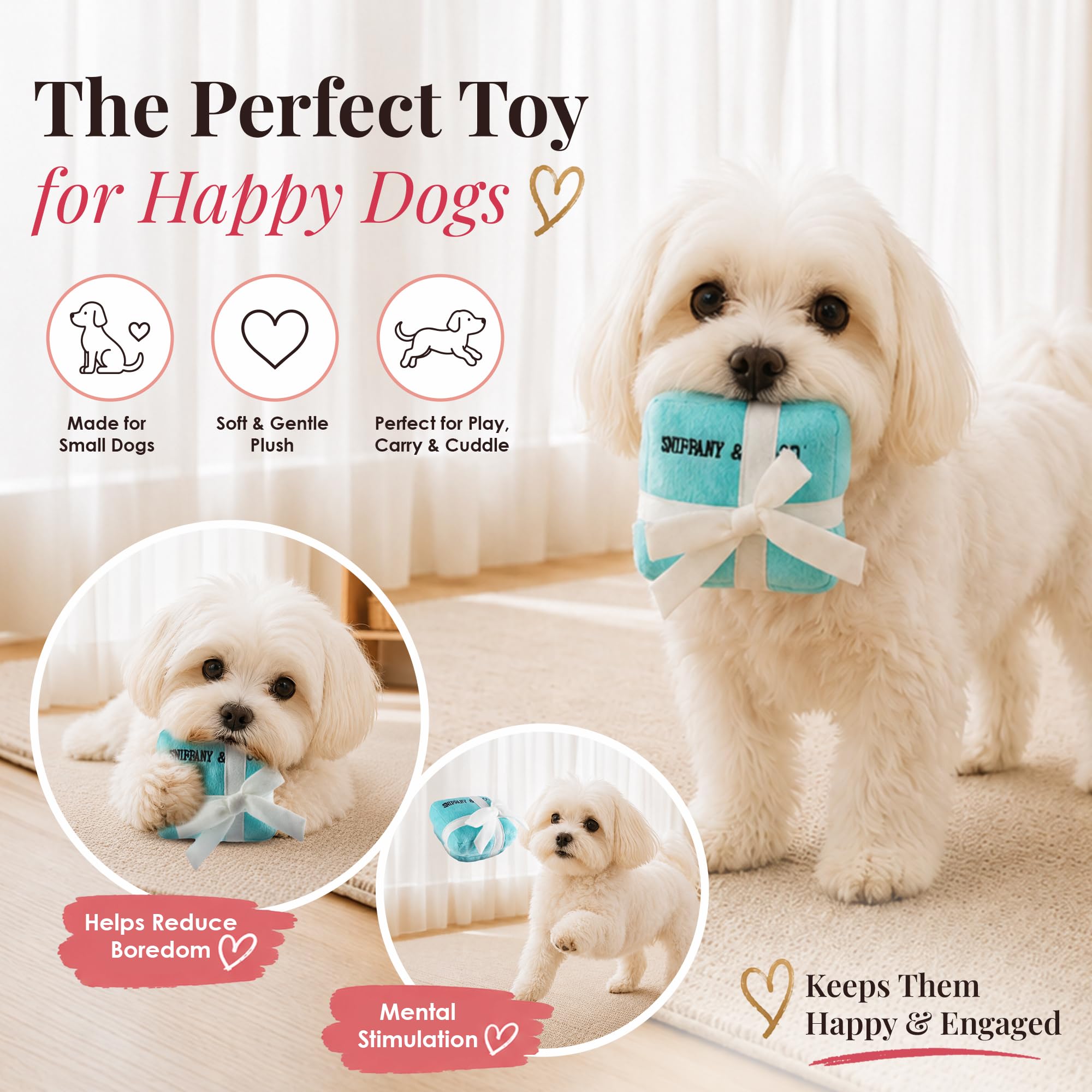 Dog Diggin Designs Sniffany and Co Jouet en Peluche avec couineur pour Chien