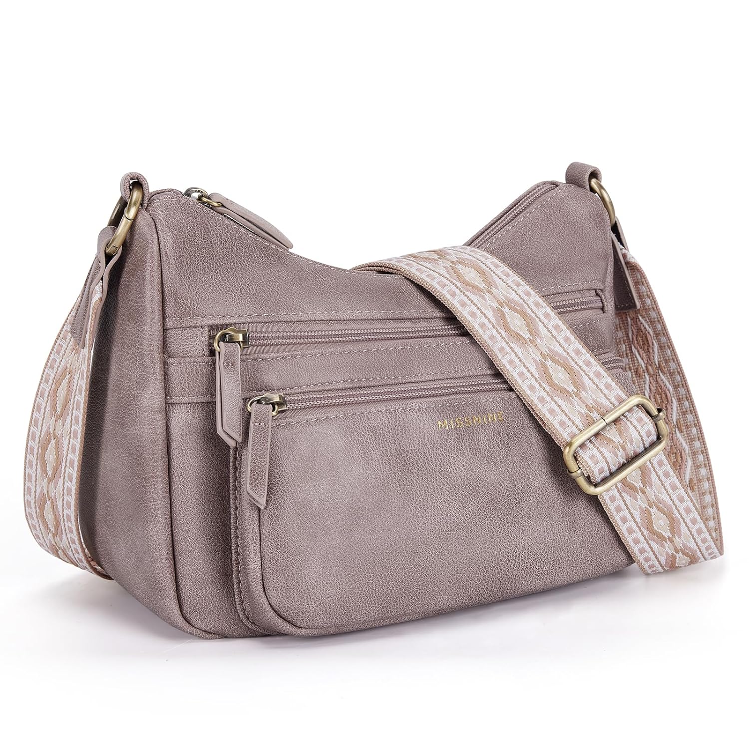 Missnine Small Crossbody Purse Women Quilted Crossbody Bags Soft Leather Shoulder Handbags with Adjustable Strap