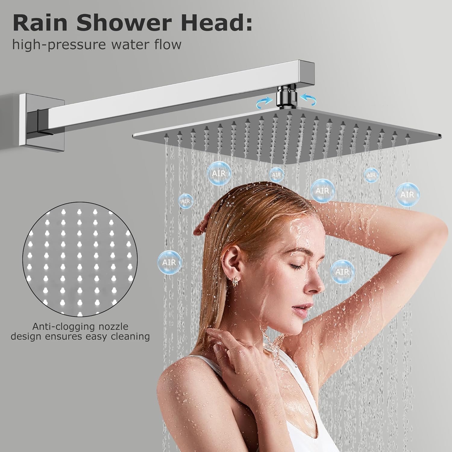 TRE Home Shower Faucet Set Rain Shower Head with Handheld Spray, Shower Valve Kit Shower Faucet, Shower System Shower Set, Bathroom Shower Faucet Set Shower Fixtures (Chrome)
