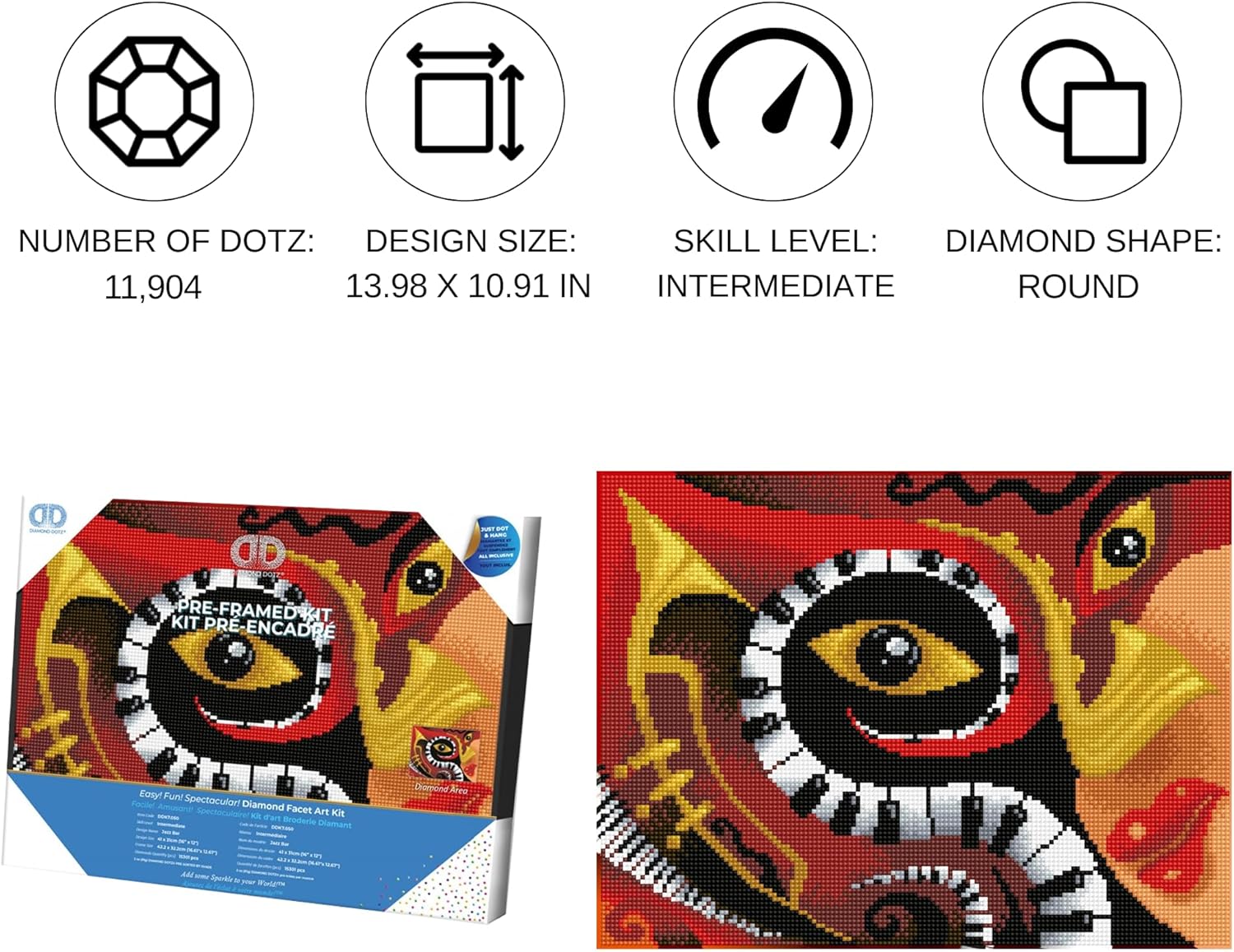 DIAMOND DOTZ Jazz Bar with Frame Music Diamond Painting Kits for Adults - Diamond Art Kits a Relaxing Creative Craft Kit with Dotz Gems 12"x16"