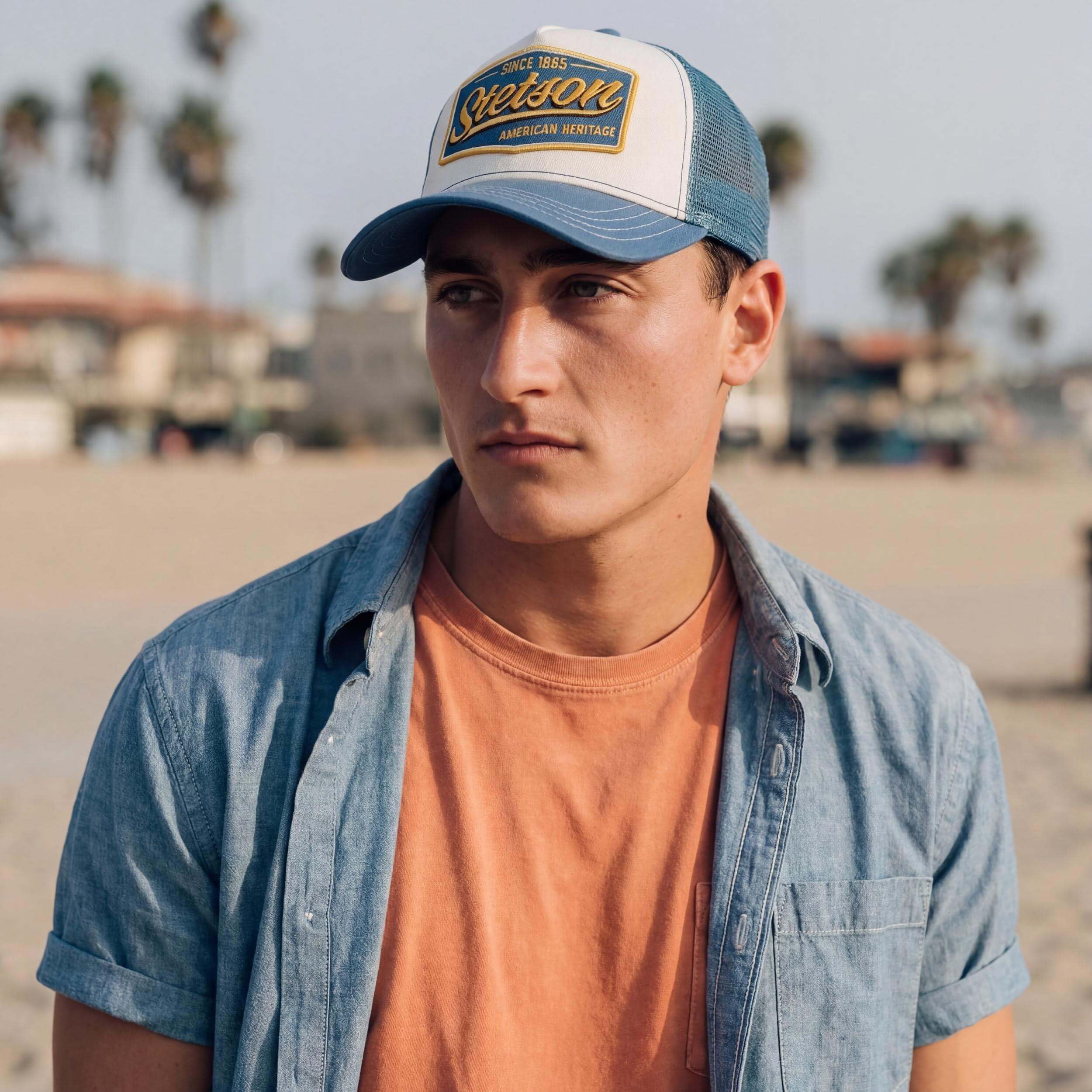 Stetson Czapka Trucker Since 1865 VintageKobiety/Mężczyźni - tirowca baseball cap z meshu Snapback, daszkiem, daszkiem wiosna-lato Lato - One Size niebieski