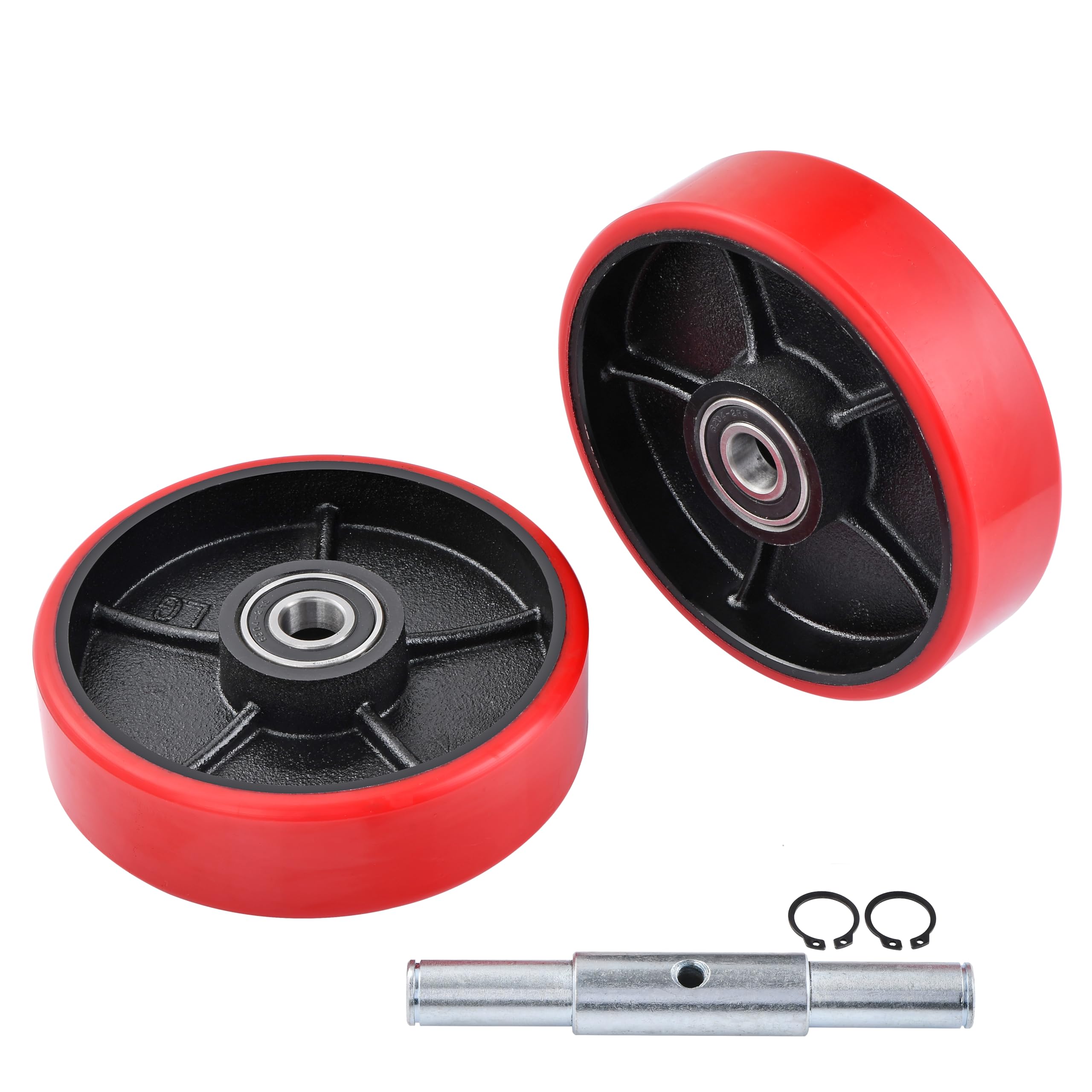 Pallet Jack Steering Wheels 7x2" with Bearings, 2 Pcs