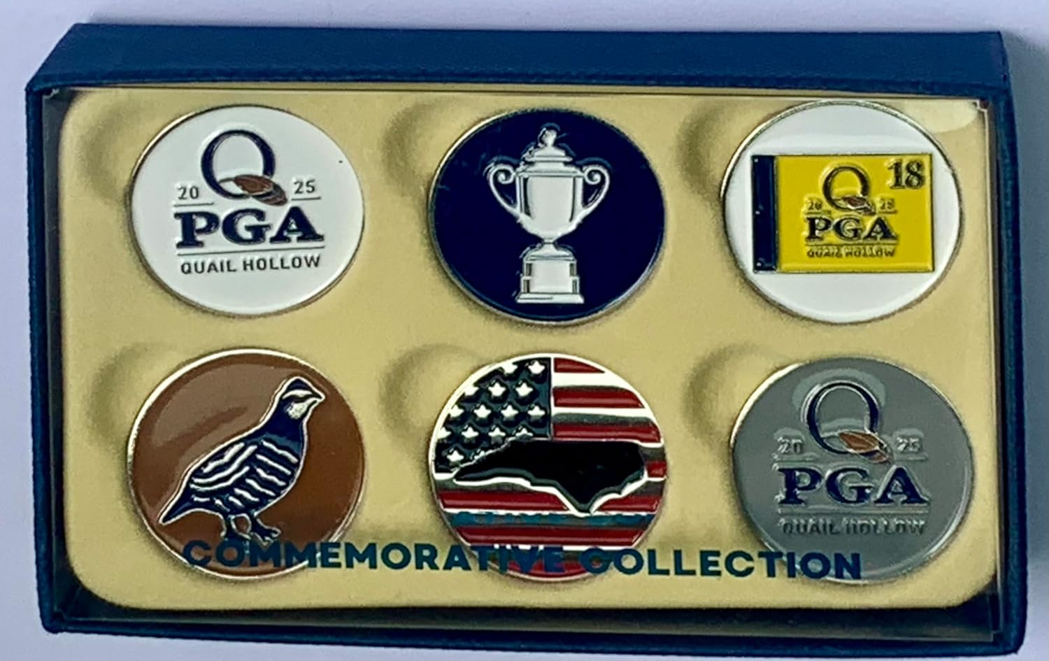 2025 Pga Championship Golf Ball Markers Quail Hollow 6 new