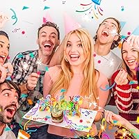 Vista 7 de Gumry Tarjeta emergente de cumpleaños musical del 19º año, tarjetas 3D de vela de luz colorida soplable con canción, sonido de aplausos y vítores
