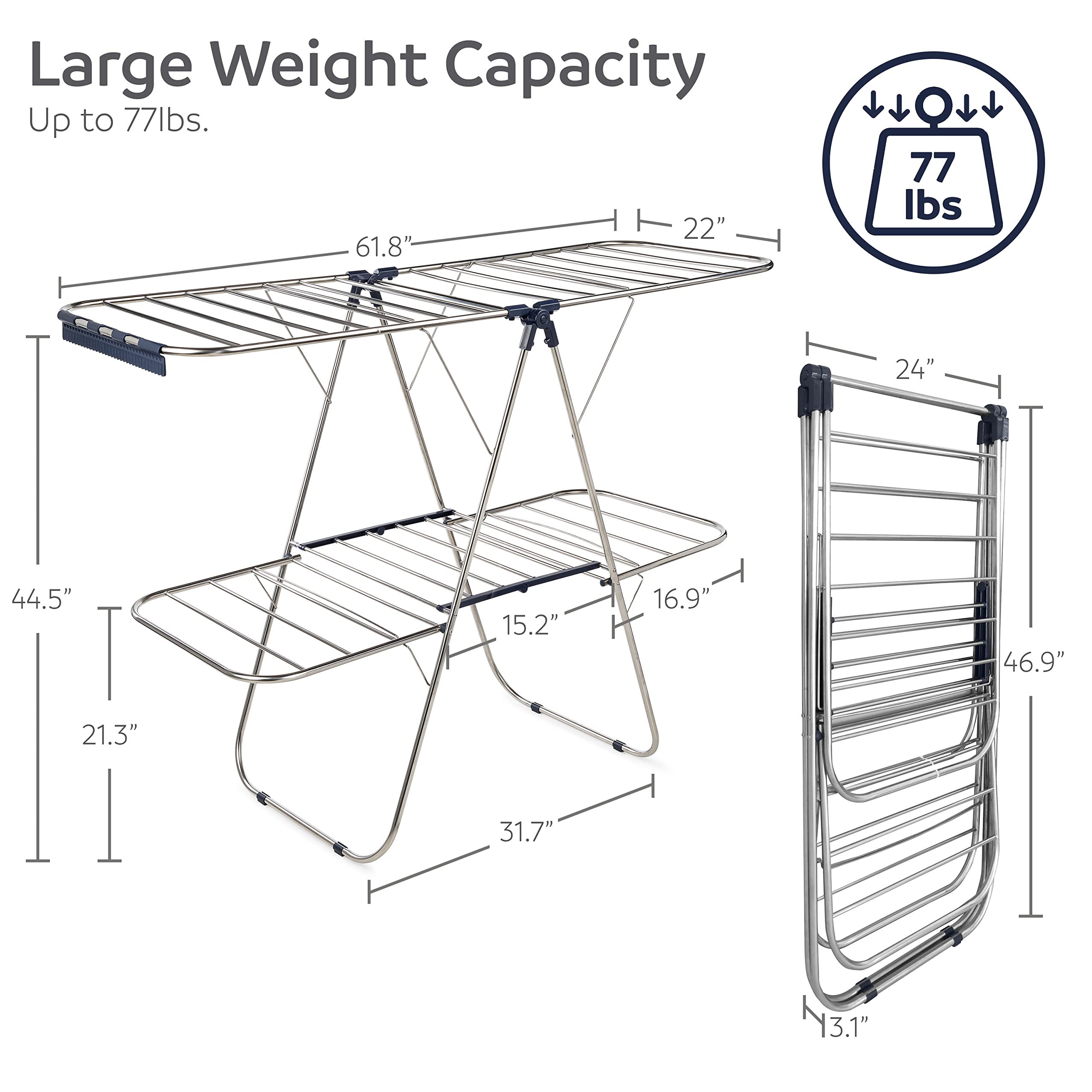 Foldable Clothes Drying Rack - Large I 2 Level Laundry Drying Rack for ...