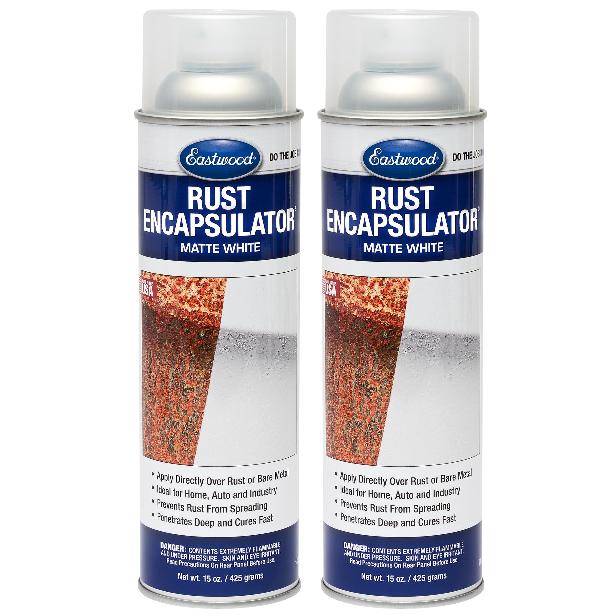 Eastwood White Rust Encapsulator 15 oz Aerosol Prevents Rust Corrosion Epoxy Fortified Low VOC Formula | 2 Pack