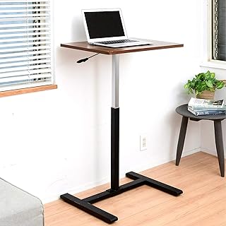 Yamazen KUP-6045 WLBK Height-Adjustable Desk, Seamless and Easy Height-Adjustment, W x D x H 23.6 x 17.7 x 26.4 - 40.2 in. 60 x 45 x 67 - 102 cm, Gas Lift, Standing Desk, Computer Desk, Assembly Required, Walnut, Work From Home