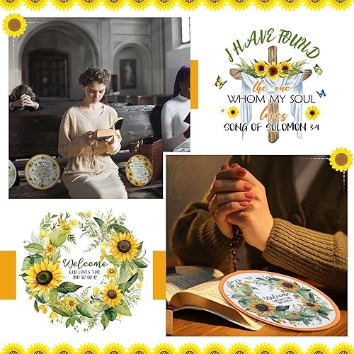 Vista 25 de Gejoy Ventilador plegable de 24 piezas de estilos abstractos, ventiladores de refrigeración compactos de mano, ventiladores redondos multifunción