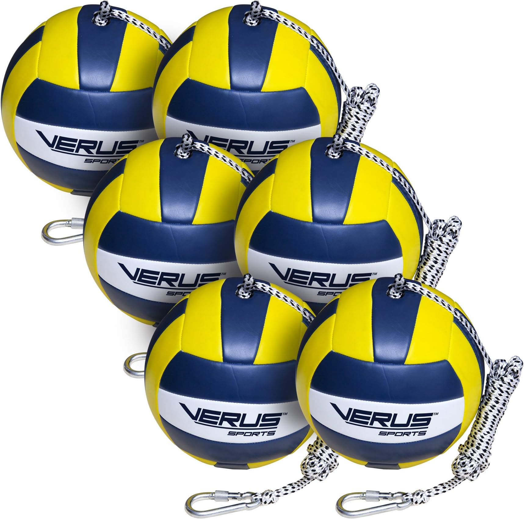 Verus Sports TO600-BALL-6A 6 Replacement Tetherballs Ball with Heavy Duty Rope & Clip