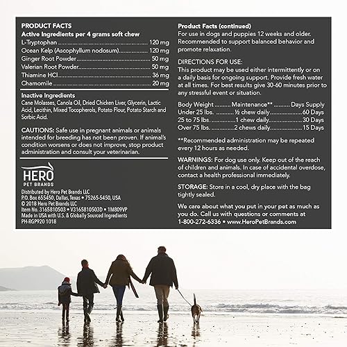 Miniatura 7 de Vet's Best Comfort Calm - Suplementos masticables suaves para perros Ayuda calmante para perros apoya el comportamiento de equilibrio del perro