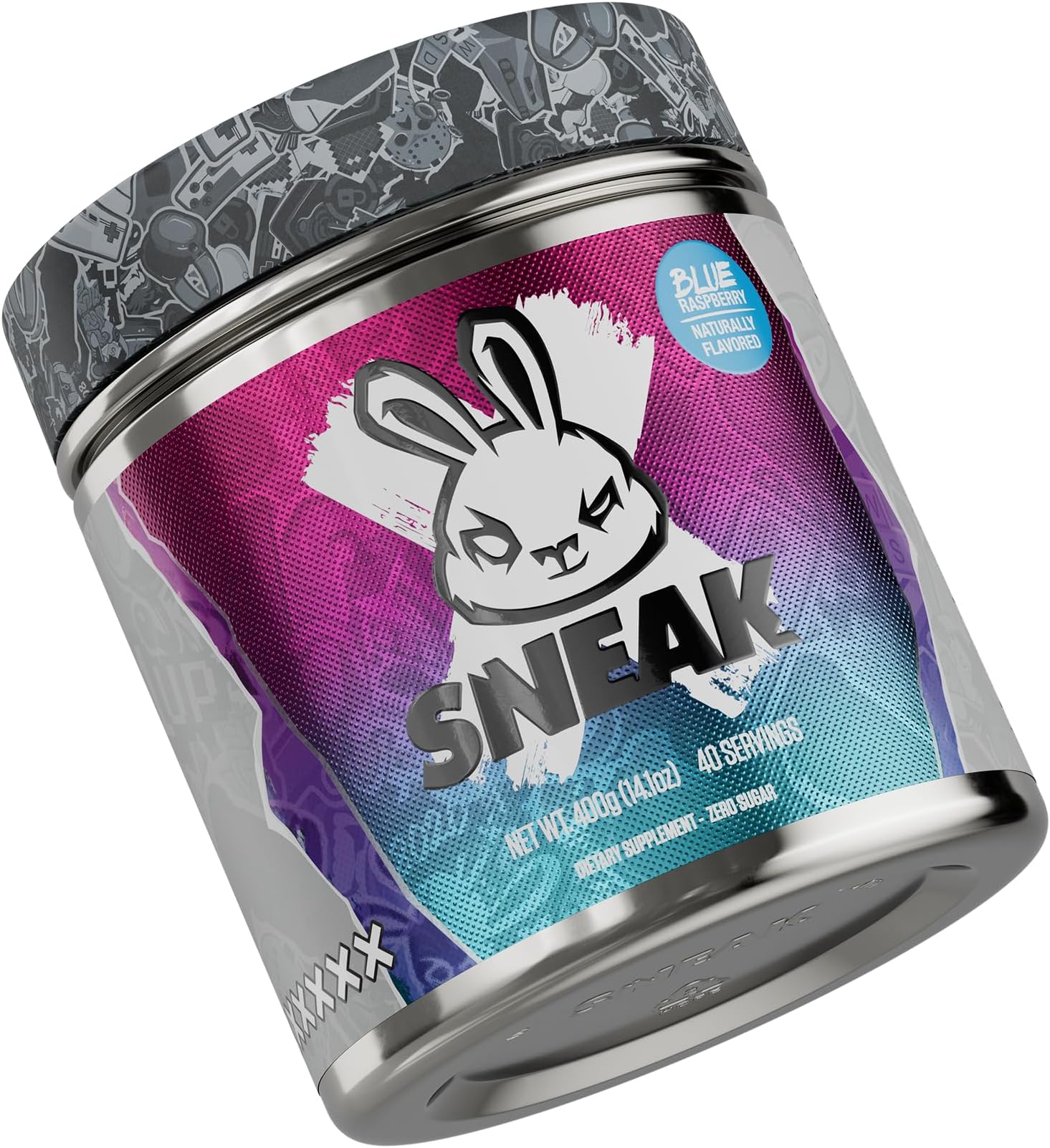 SNEAK Energy Drink Powder | Blue Raspberry | No Sugar. No Nasties. Just Natural Caffeine, Focus-Boosting Nootropics | 40 Servings