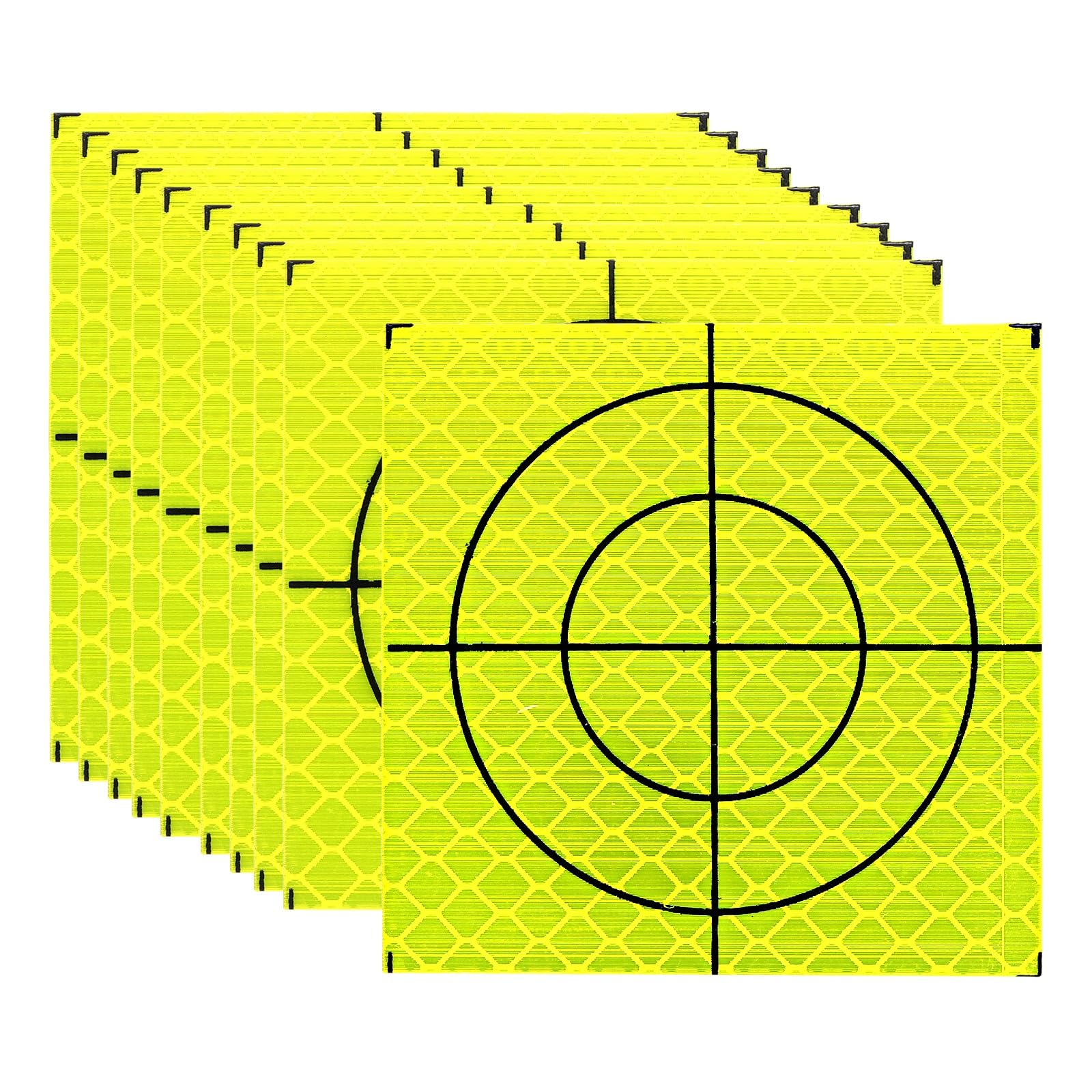 PATIKIL Survey Reflector Target (60x60mm, Yellow Green)(50 Pcs) Self-Adhesive Reflective Sheet Surveying Target Mark Tape, Suit for Total Stations/Ship Inspection/Tunnel Measure