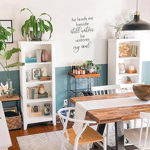 Miniatura 4 de Adhesivo decorativo de vinilo con frase en inglés He Leads Me Beside Still Waters He Restores My Soul (Él Leads Me Beside Still Waters He Restores
