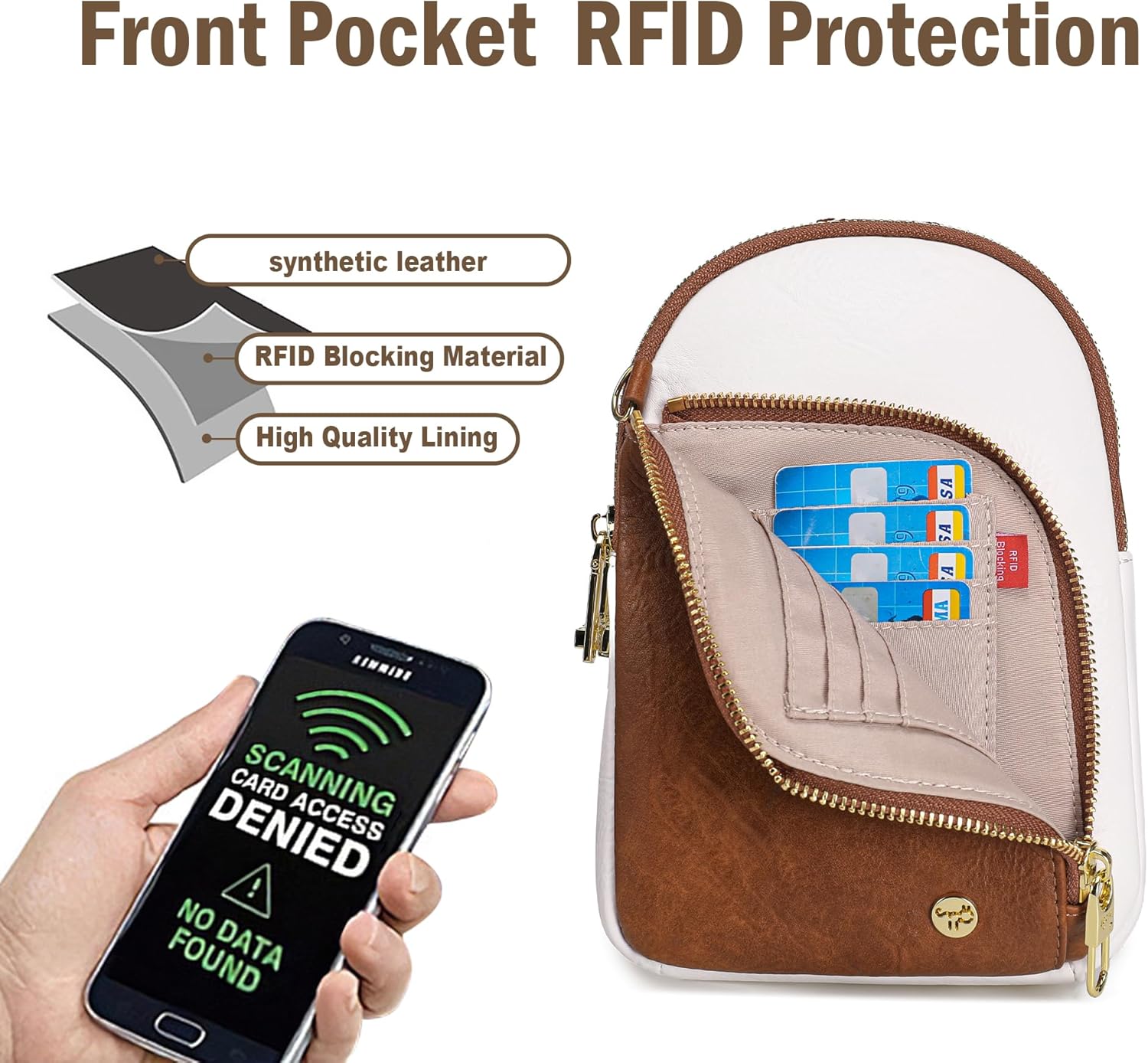 Haytijoe RFID Anti-Theft Sling Bag for Women, Small Crossbody Travel Purse with Locking Zippers, Lightweight Everyday Bag - Image 4