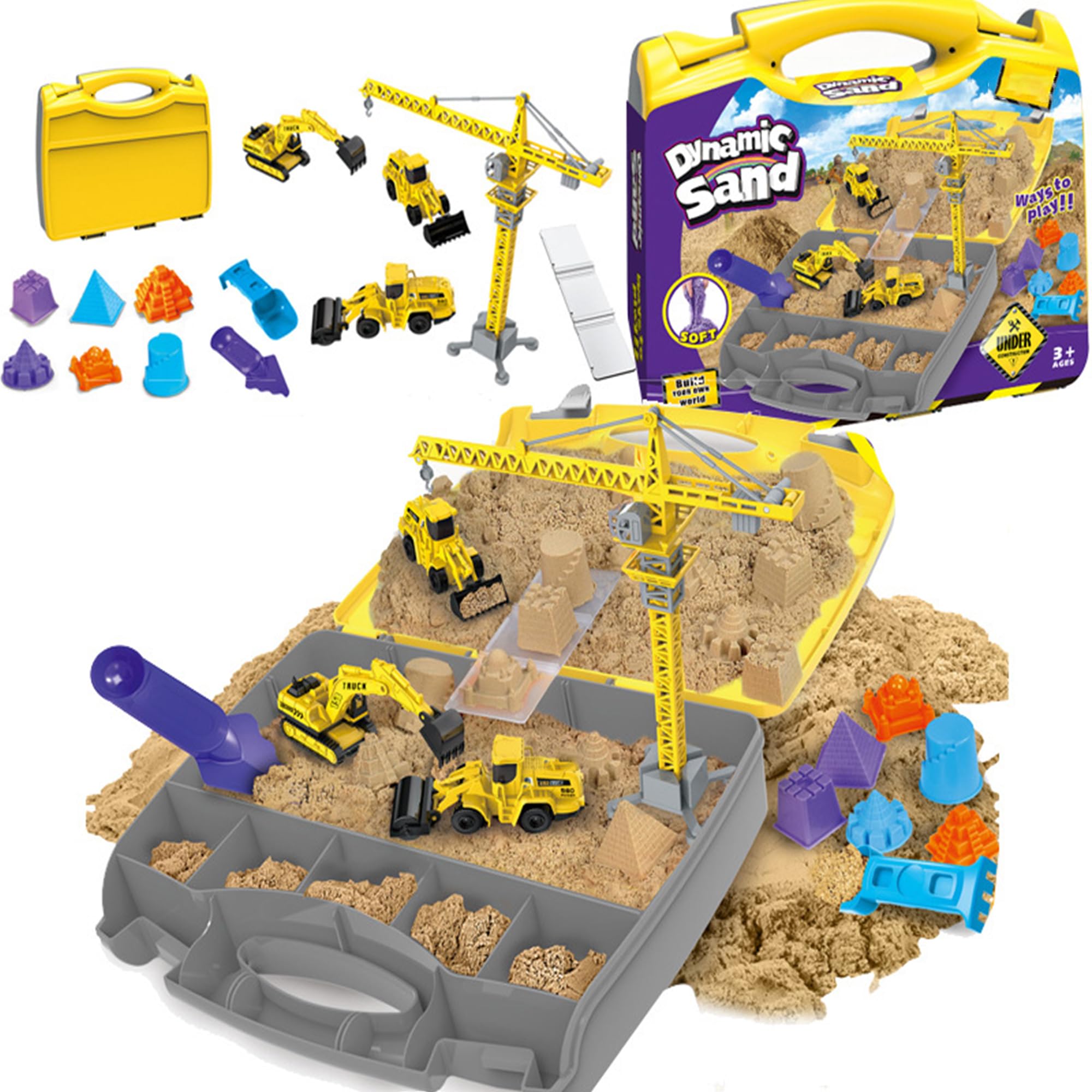 YUEMING Play Sand Construction Site Toys, Kinetic Sand